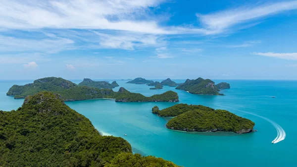 Hava manzaralı Mu Koh Angthong bakış açısı, Surat Thani, T 'nin güneyi. — Stok fotoğraf