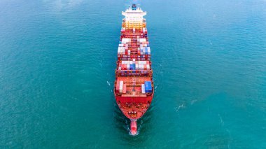 Hava görüşü konteynır gemisi, ithalat amaçlı konteynır ihracat işi lojistik ve Uluslararası taşımacılık açık denizde yük gemisiyle..