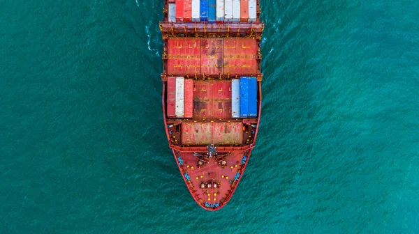 Containerschiffe Mit Containern Für Import Und Export Geschäftslogistik Aus Der — Stockfoto
