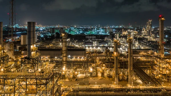 Vista Aérea Vista Industrial Zona Industria Planta Refinería Petróleo Por —  Fotos de Stock