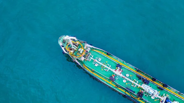 Letecký Pohled Tanker Loď Tanker Loď Přepravující Ropu Plyn Moři — Stock fotografie