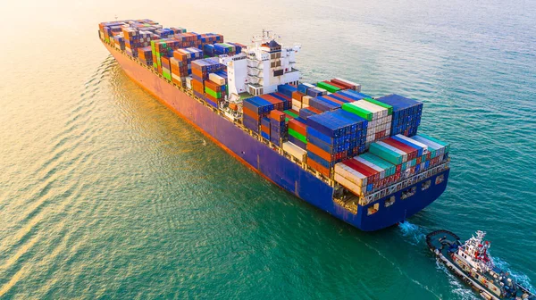 Container Ship Sailing Ocean Business Logistics Transportation International Container Ship — Stock Photo, Image