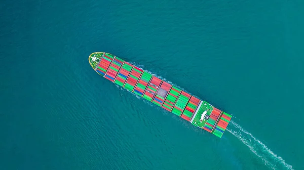 Container Ship Carrying Container Import Export Business Logistic Freight Transportation — Stock Photo, Image