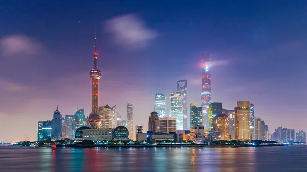 上海スカイラインと超高層ビル 黄浦川の中国の上海近代都市 — ストック写真