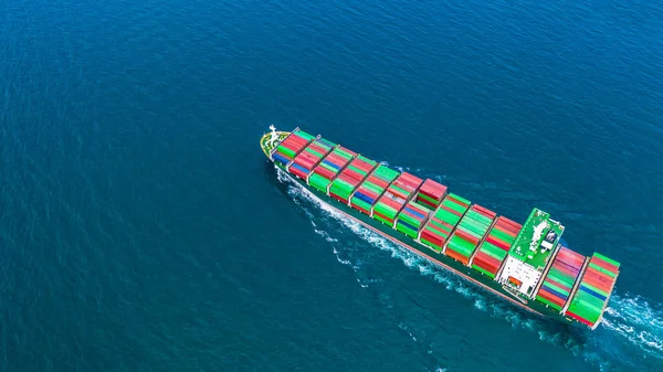 Recipiente Navio Transportando Contêiner Para Importação Exportação Logística Negócios Transporte — Fotografia de Stock