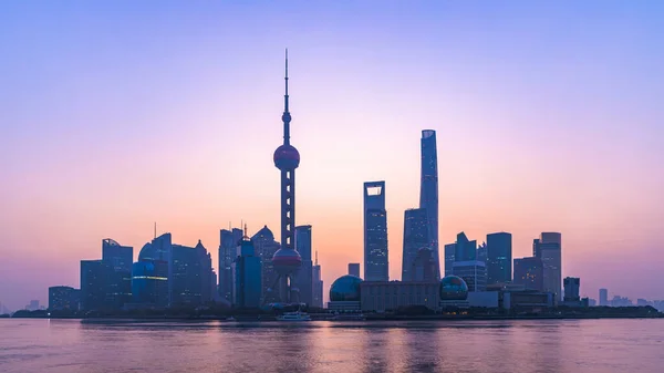 Xangai Skyline Arranha Céus Xangai Cidade Moderna Rio Huangpu China — Fotografia de Stock