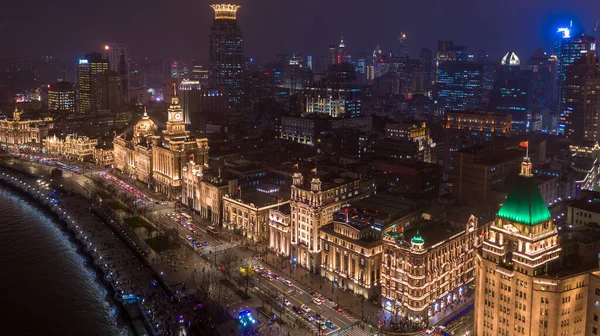 Bund Nuit Bund Est Quartier Financier Centre Affaires Ville Shanghai — Photo