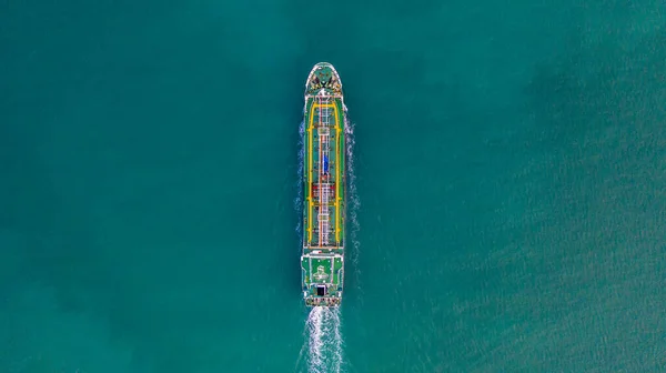 Tanker Loď Letecké Zobrazení Ropný Tanker Tanker Plachtění Otevřeném Oceánu — Stock fotografie