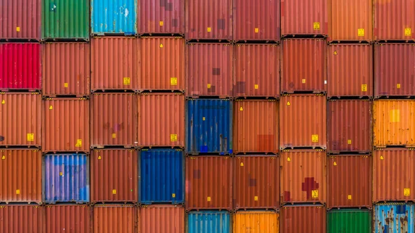 Kontener Stos Tła Stos Kontenera Logistic Import Eksport Działalności — Zdjęcie stockowe