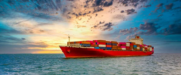 Container Cargo Ship Freight Shipping Maritime Vessel Global Business Import — Stock Photo, Image