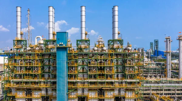 Polyethylene plant in the industrial park, Aerial view polyethylene industry.