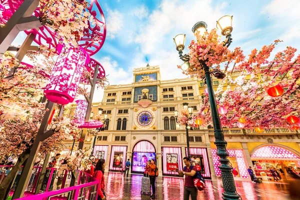 Cotai Strip Macau Ocak 2019 Venedik Oteli Macao Ünlü Alışveriş — Stok fotoğraf