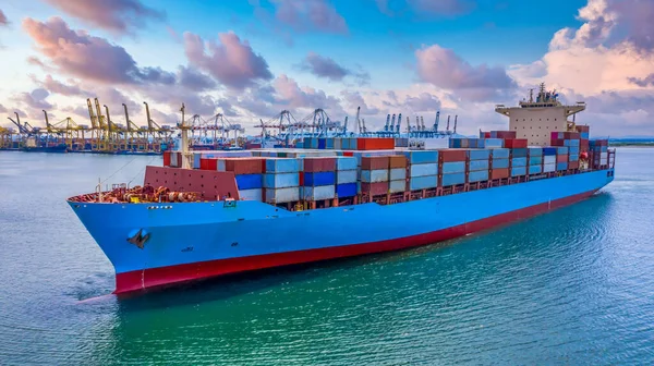 Container Cargo Ship Import Export Global Business Worldwide Logistic Transportation — Stock Photo, Image