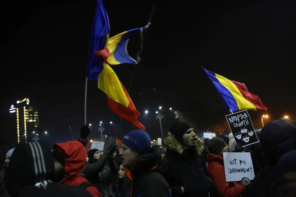 Romanya bozulması hukuk rahatlatır gibi binlerce protesto — Stok fotoğraf