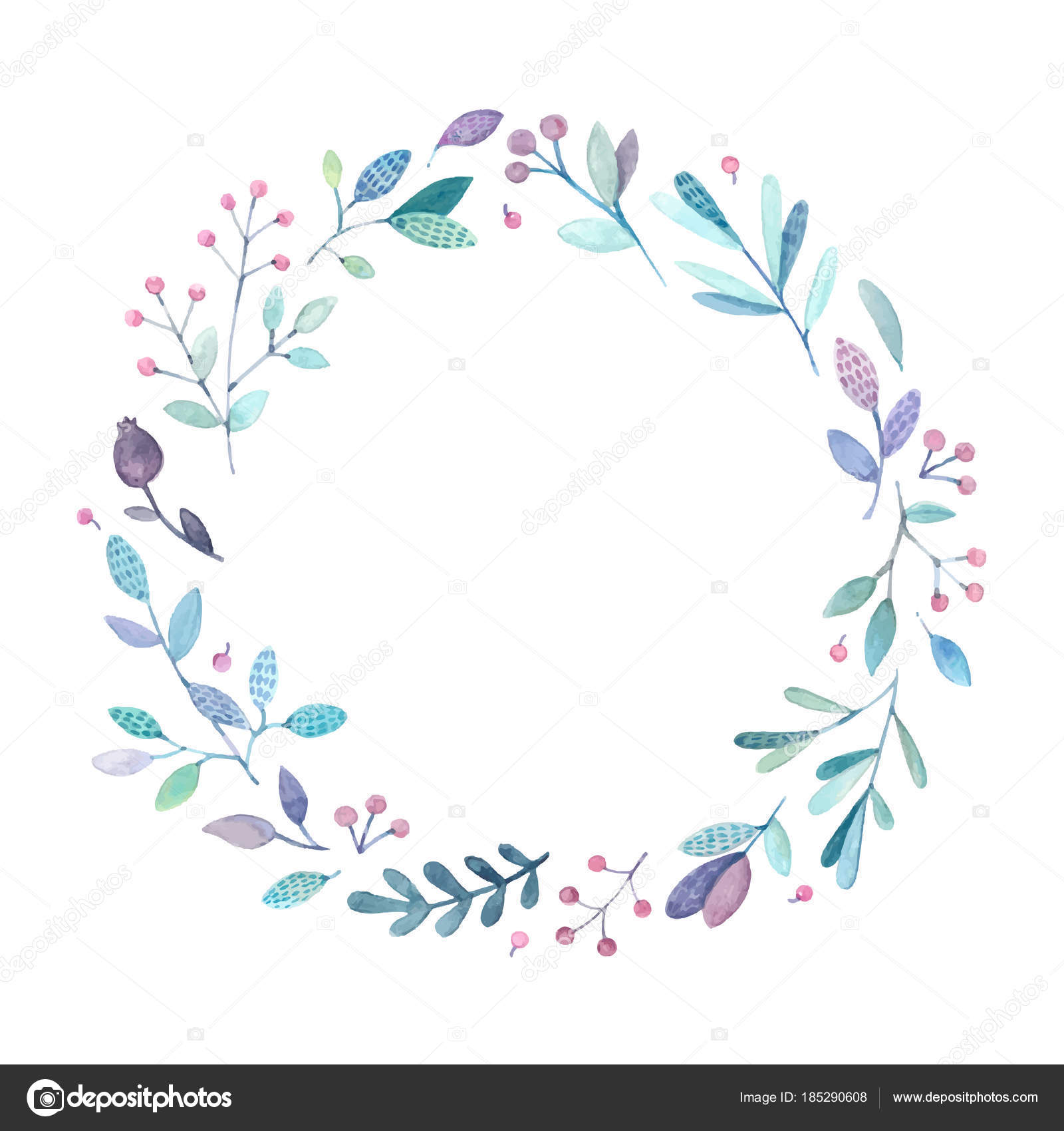 Watercolor Flower Wreath Wedding Design Stock Vector Image By C Lanca 05 Mail Ru 185290608