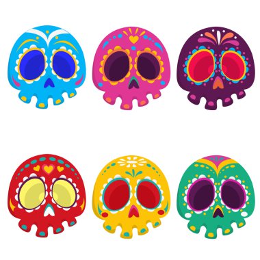 Day of the dead vector illustration set clipart