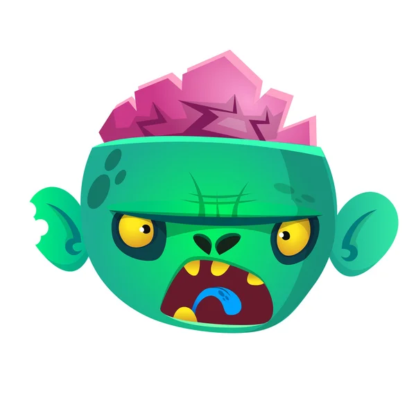 Green zombie icon. Halloween vector illustration — Stock Vector