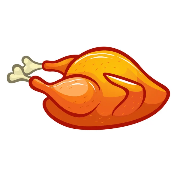 Icona del pasto di tacchino fritto appetitoso per il Ringraziamento. Illustrazione vettoriale — Vettoriale Stock