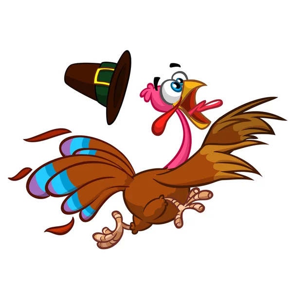 Happy turkey cartoon running . Vector cartoon Royalty Free Stock Vectors
