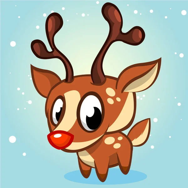 Sevimli Noel reindeer beyaz arka plan üzerinde illüstrasyon vektör — Stok Vektör