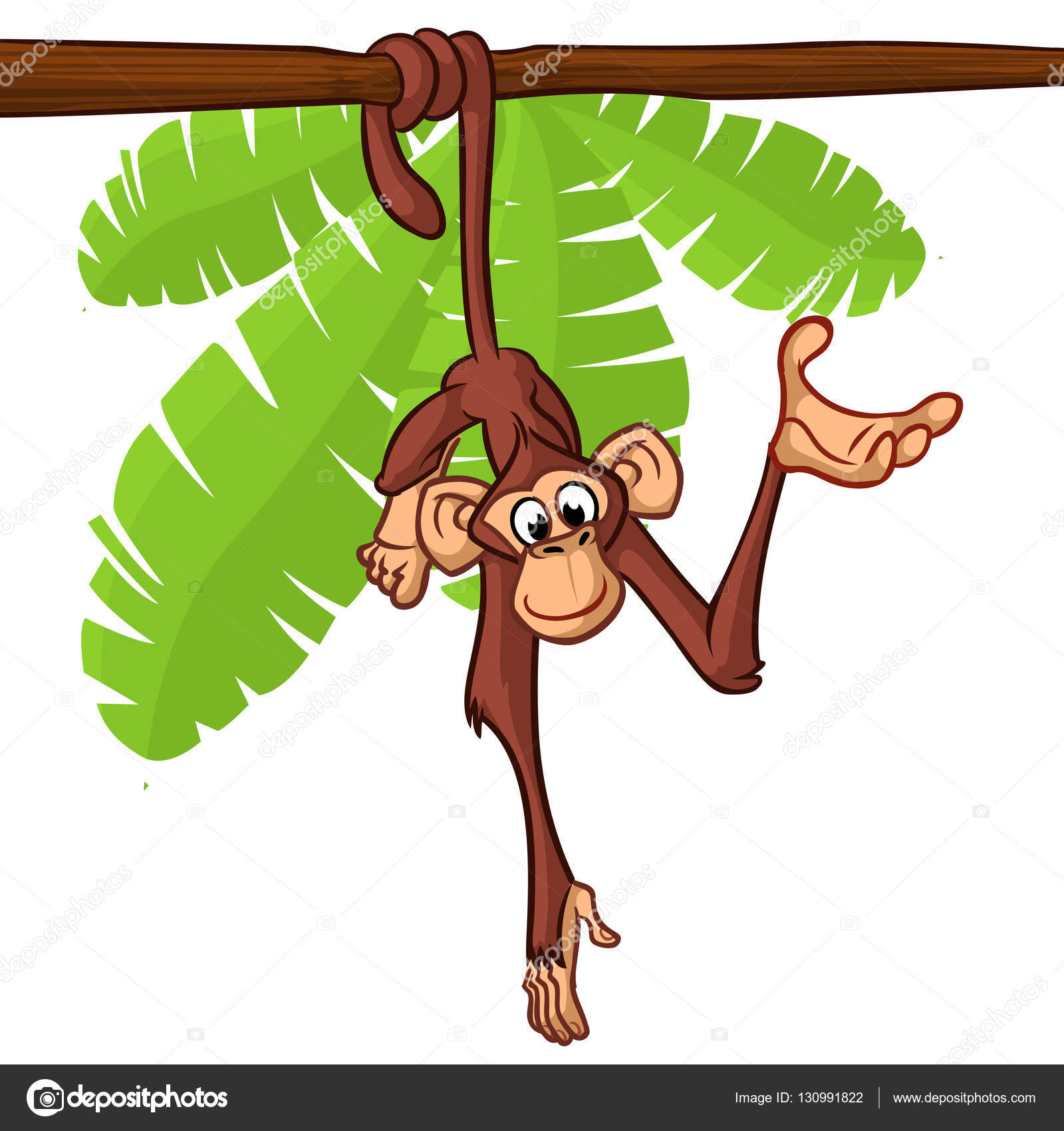 Sticker Pendaison drôle de singe sur une branche d'arbre 