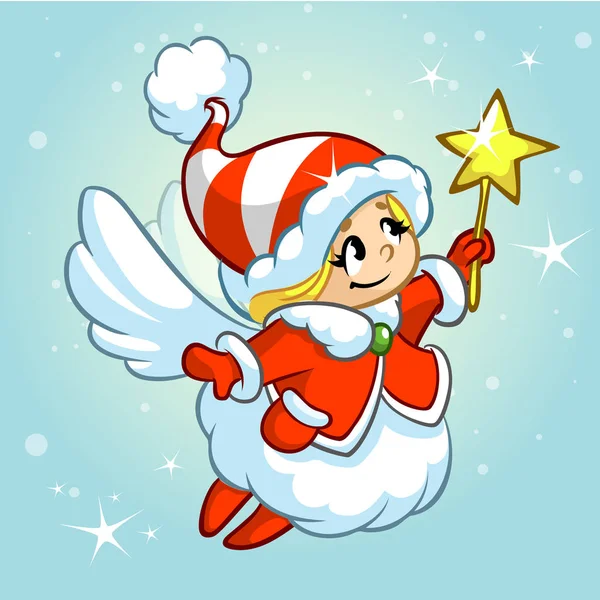 Illustration vectorielle personnage ange de Noël mignon — Image vectorielle