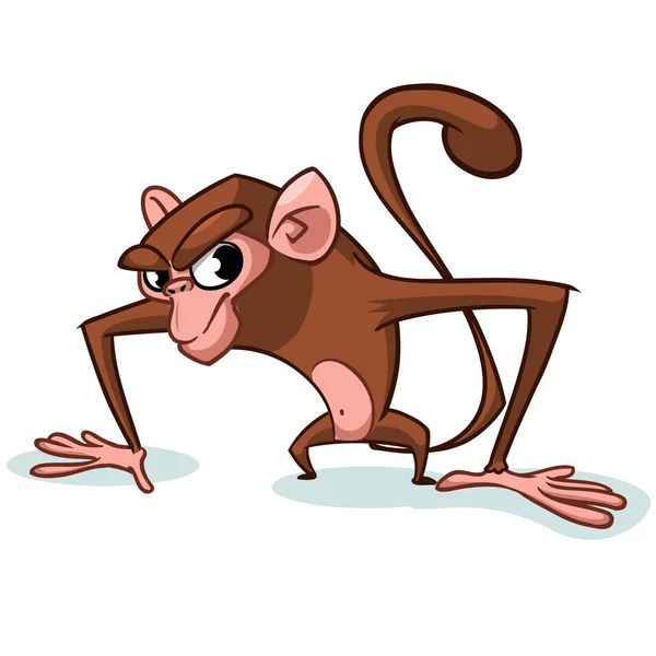 Caráter Macaco atrevido. Mascote de vetor — Vetor de Stock