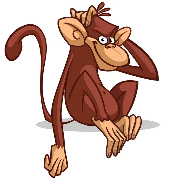 Εικονογράφηση διάνυσμα των απομονωμένων μαϊμού κάθεται — Διανυσματικό Αρχείο