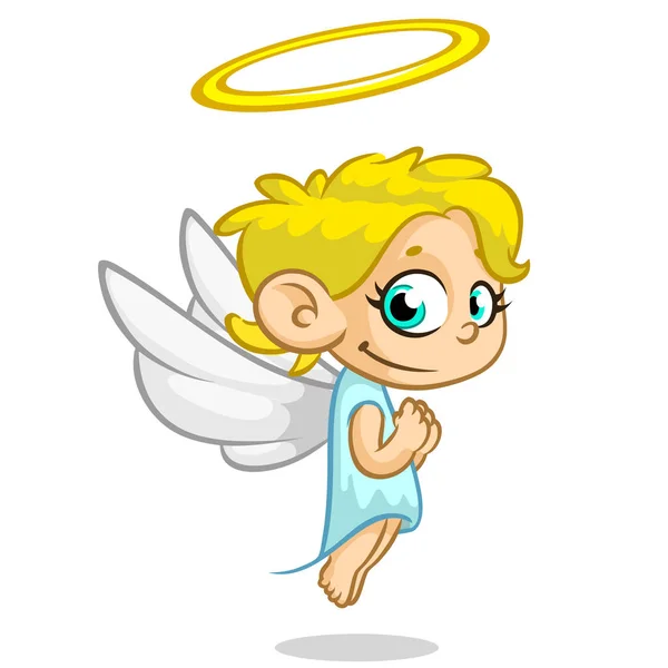 Illustration vectorielle personnage ange volant de Noël mignon — Image vectorielle