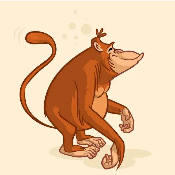 Αναιδή οραγγουτάγγος μαϊμού χαρακτήρα. Διάνυσμα μασκότ — Διανυσματικό Αρχείο
