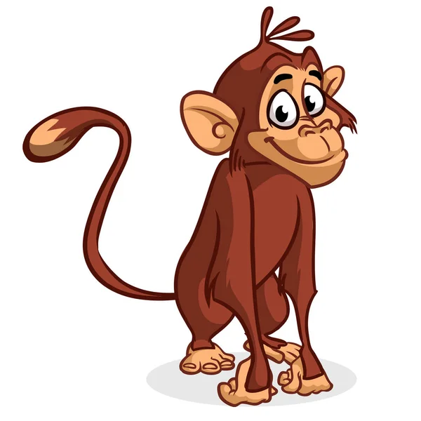 Vektorové ilustrace izolované šimpanz opice sedící — Stockový vektor
