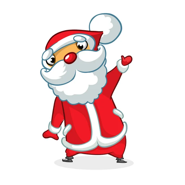 Christmas cartoon of Santa Claus waving. Vector illustration — Stock Vector