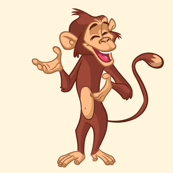 Κινουμένων σχεδίων μαϊμού χαμογελώντας. Εικονογράφηση διάνυσμα — Διανυσματικό Αρχείο