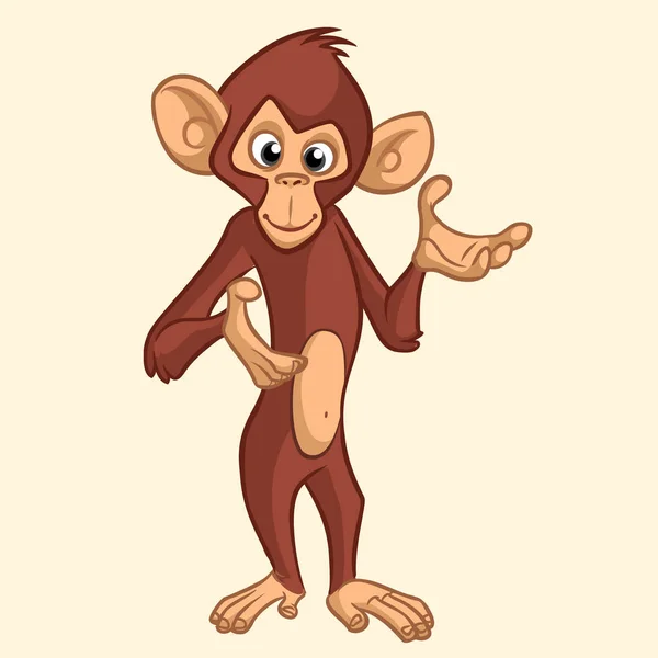 Cartoon monkey smiling. Vector illustration — Stock Vector