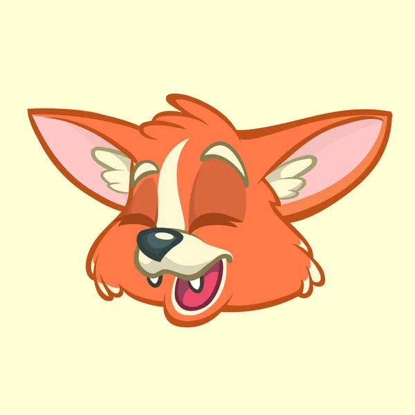 Resimli karikatür fox kafa. Vektör simgesi — Stok Vektör