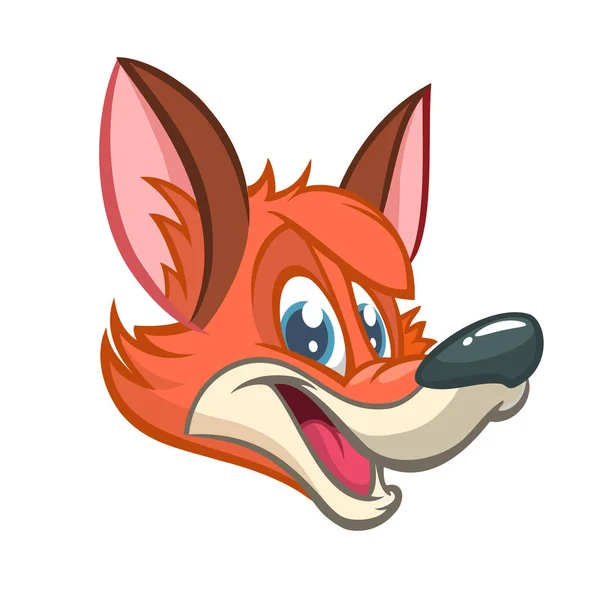 Karikatúra fox head. Vektoros illusztráció red fox ikon mosolyogva. Design póló, bögre, táska lunchbox, tapéta, burkoló, plakát és transzparens-látványtervre gyerekeknek — Stock Vector