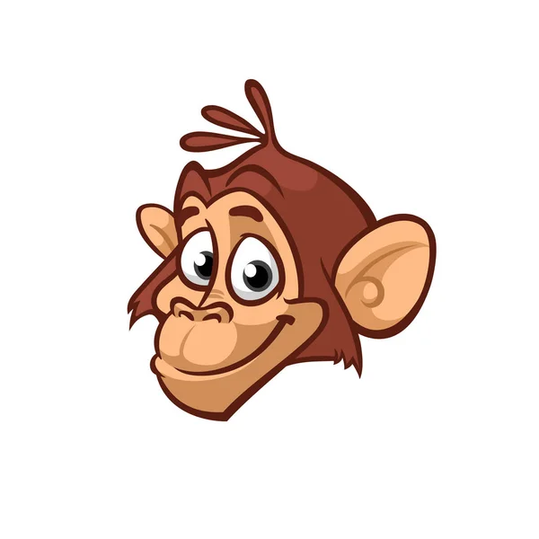 Karikatür maymun kafa simgesi. İzole vektör — Stok Vektör