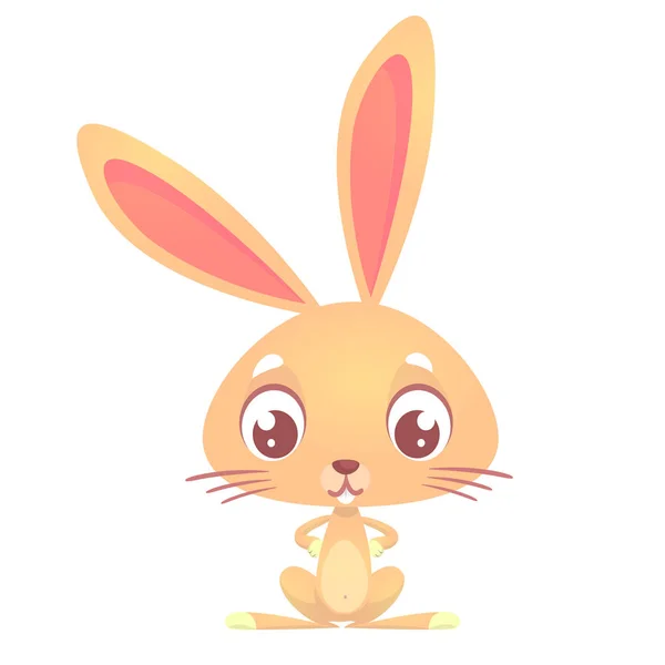 Cute cartoon rabbit. Farm animals. Vector illustration of a bunny. Mock up for print decoration isolated on white — Stock Vector