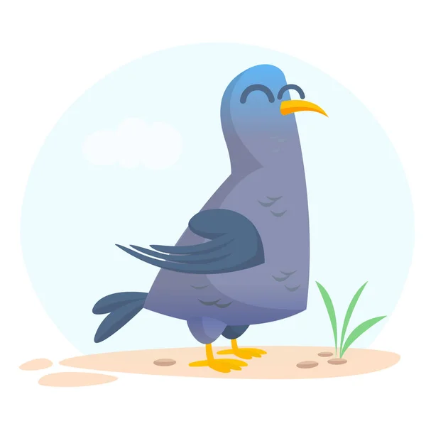 만화 벡터 비둘기 격리입니다. 비둘기 아이콘의 그림 — 스톡 벡터