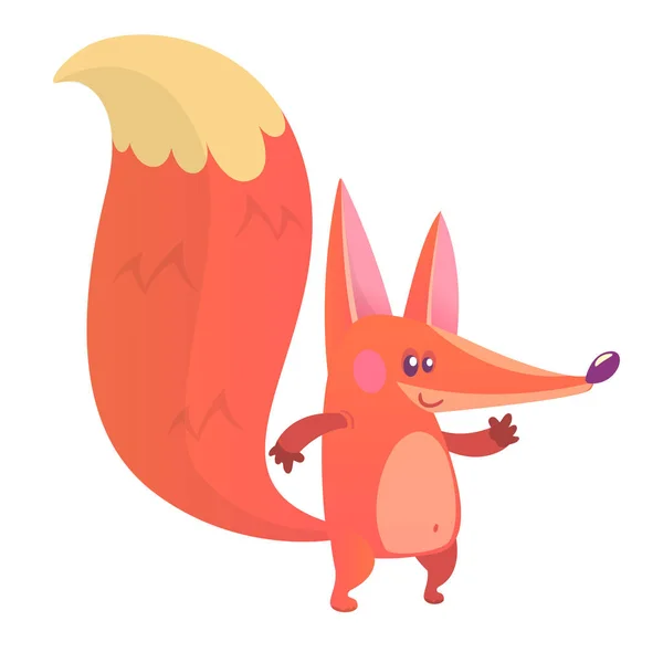 Cartoon fox pictogram. Vectorillustratie van Oranje slimme fox geïsoleerd op wit — Stockvector