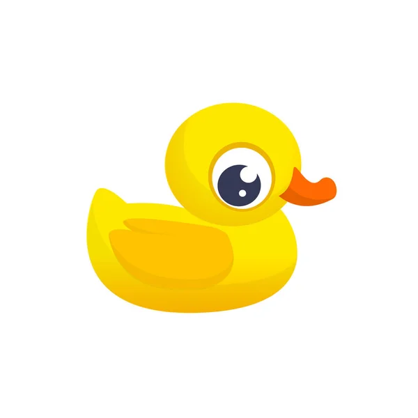 Gummienten-Spielzeug. minimalistisches flaches Farbsymbol. Piktogramm-Symbol. Zeichentrickfilm Ducky Vector Illustration — Stockvektor