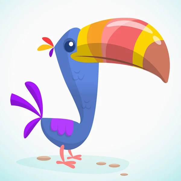 Toucan bird cartoon. Vectorillustratie van gelukkig tukan geïsoleerd — Stockvector