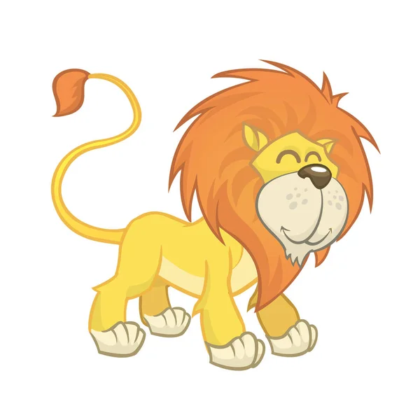 Mignon lion de dessin animé. Vecteur isolé — Image vectorielle