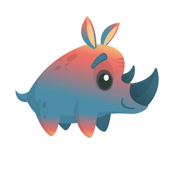 Le personnage de Rhino. Illustration vectorielle de bande dessinée . — Image vectorielle