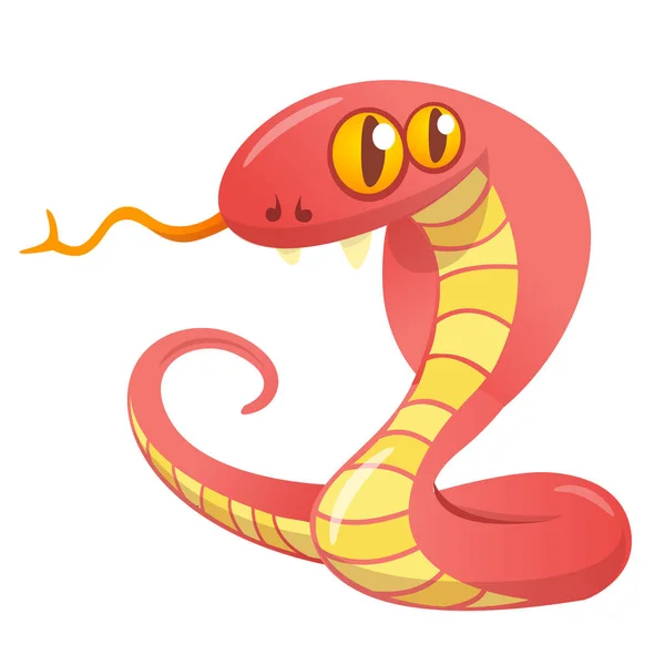 Dessin animé serpent rouge. Illustration vectorielle — Image vectorielle