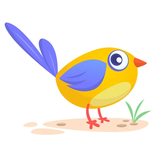 Lindo pájaro de dibujos. Ilustración vectorial — Vector de stock