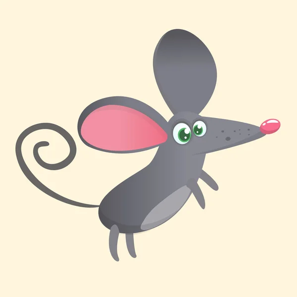 Roztomilý kreslený charakter myši. Zvířecí kolekce divokého lesa. Výchova dítěte. Izolovaný. Bílé pozadí. Vektorové ilustrace — Stockový vektor