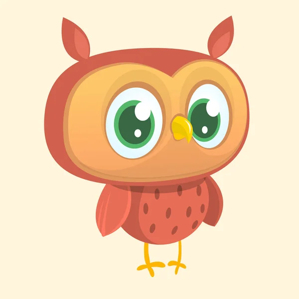 Happy cartoon owl. Vector character — Stock Vector