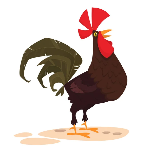 Lindo vector de dibujos animados gallo aislado sobre fondo blanco — Archivo Imágenes Vectoriales