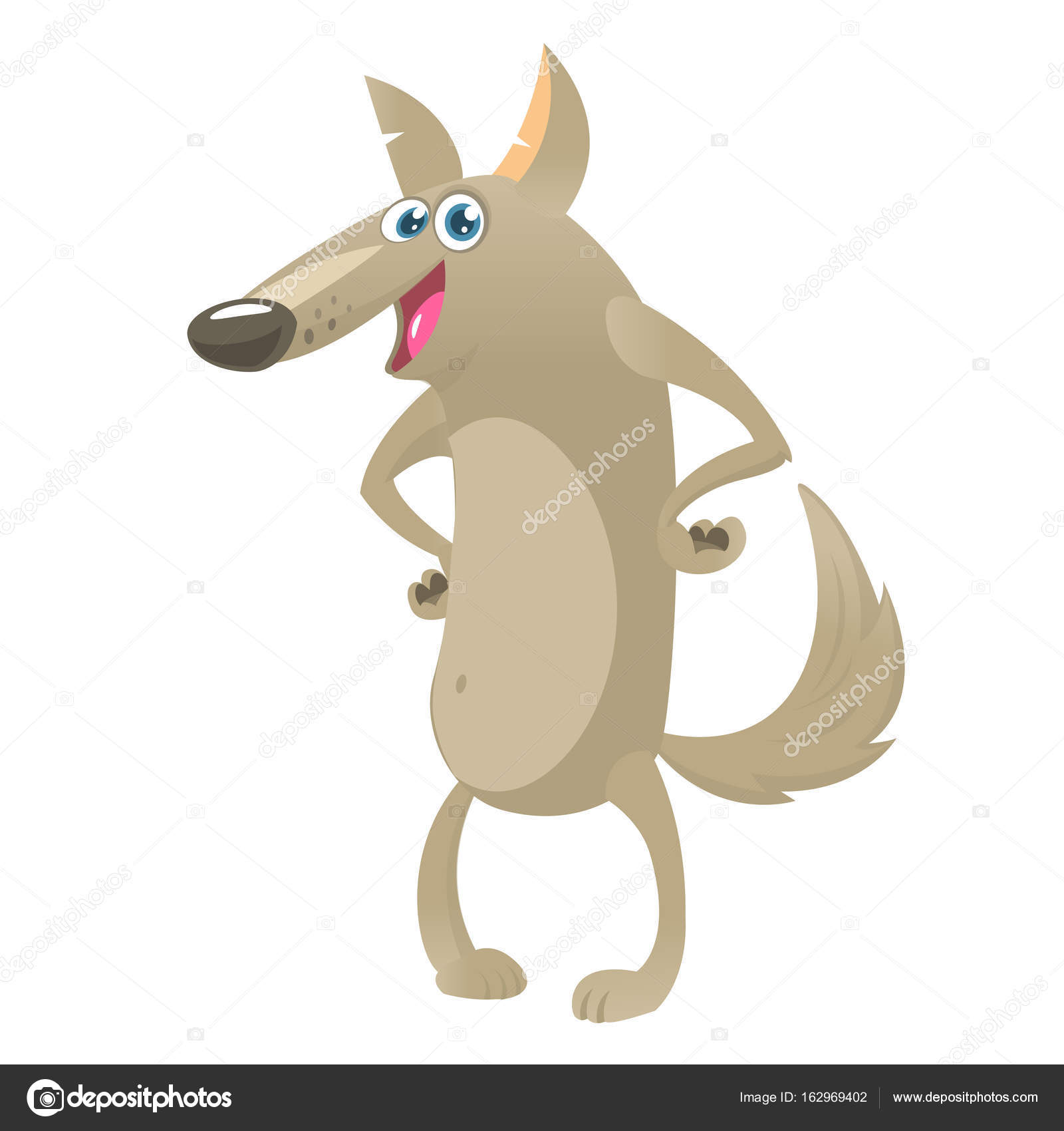 Rysunek Wilka Ilustracja Wektorowa Dla Dzieci Na Białym Tle